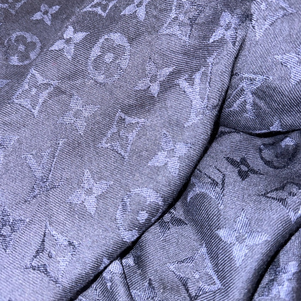 Louis Vuitton Monogram Silk-Blend Scarf in Navy Blue